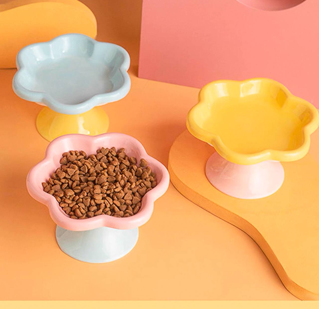 Flower Cat Bowl | Yellow